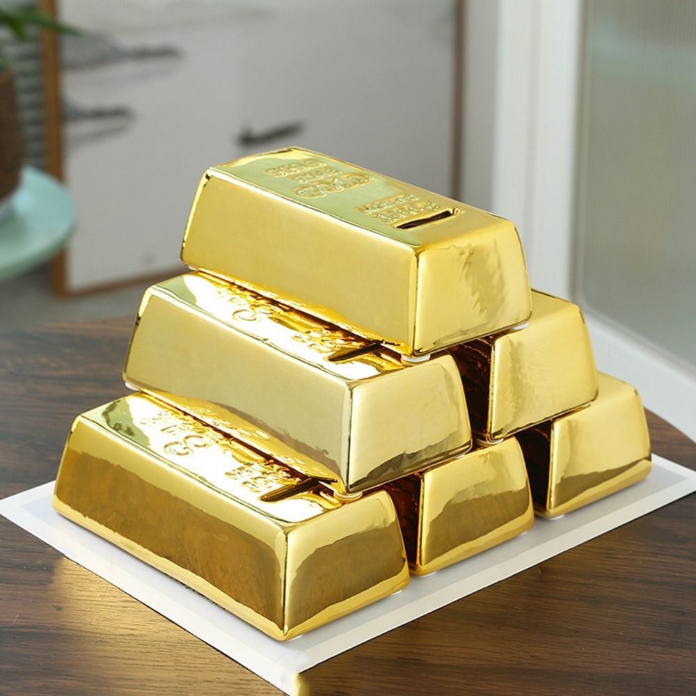 Coin Operated Kiddie Ride - Cofrinho de Plástico Dourado Exclusivo em